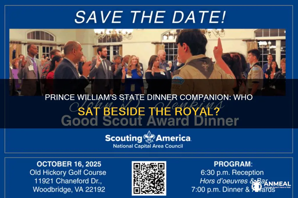 who did prince william sit by at state dinner
