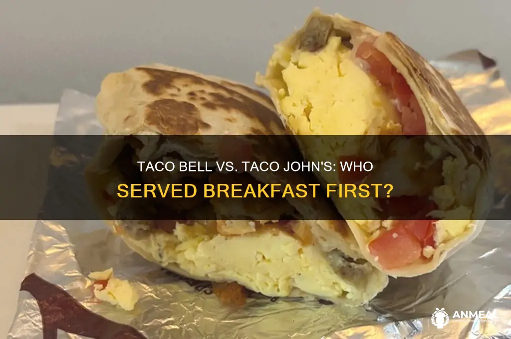 who had breakfast first taco bell vs taco johns