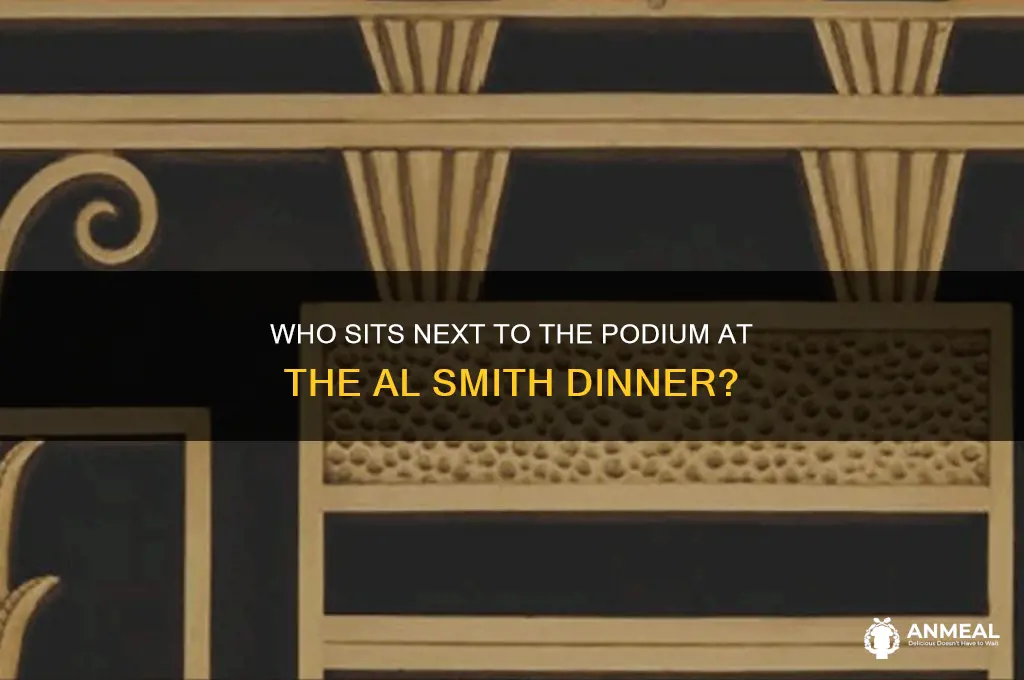 who is sitting next to podium at al smith dinner