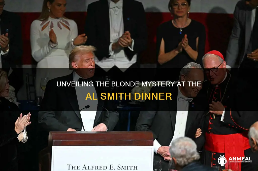 who is the blonde at the al smith dinner
