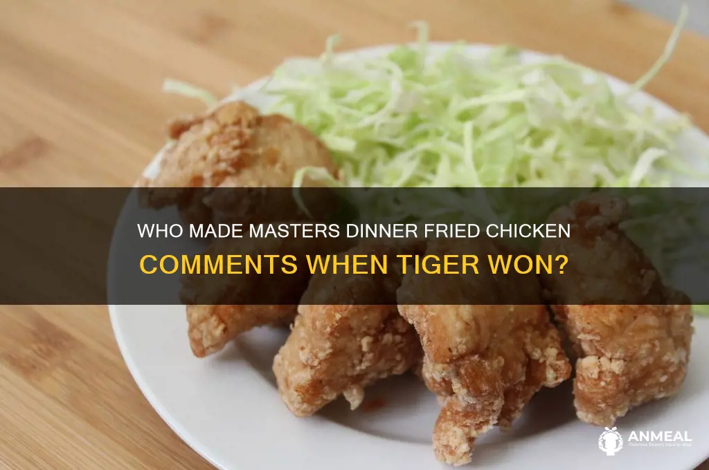 who made masters dinner fried chicken comments when tiger won