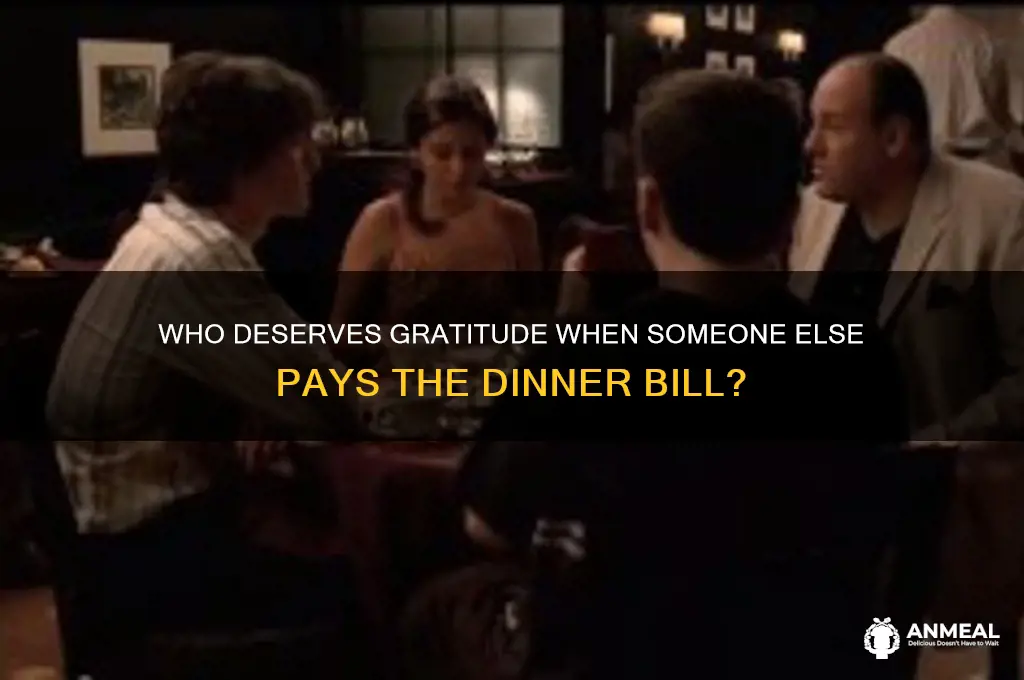 who should be thanked for paying a dinner tab