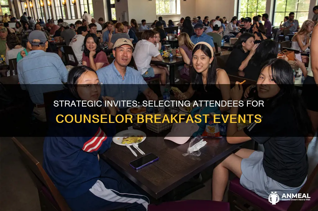 who to send to various counselor breakfasts