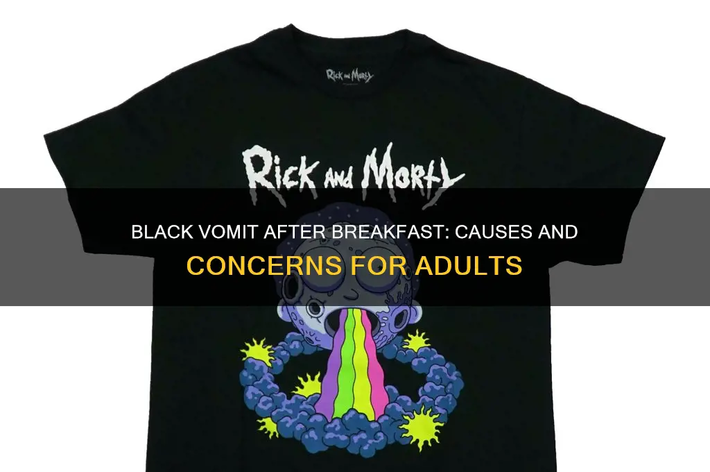why an adult vomit a lot in black after breakfast