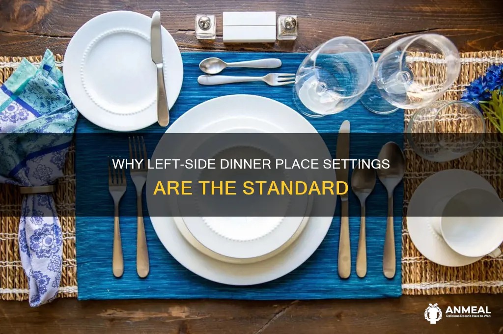 why are dinner place settings placed on the left side