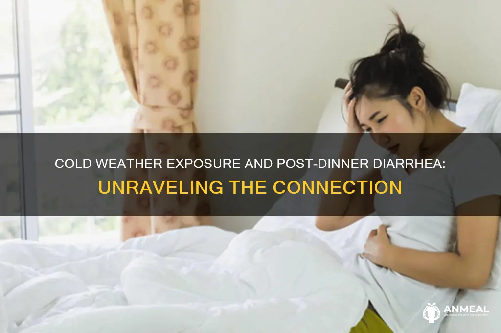 why diahhrea after dinner with cold weather exposure
