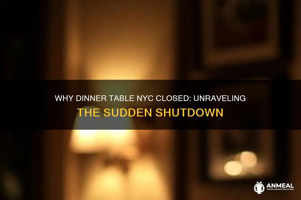 why did dinner table nyc close