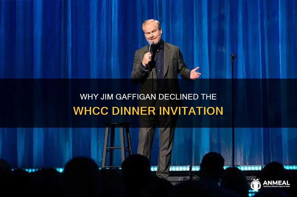 why did jim gaffigan turn down the whcc dinner