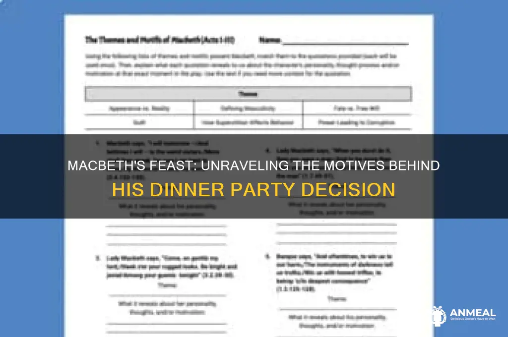 why did macbeth decide to have a dinner party