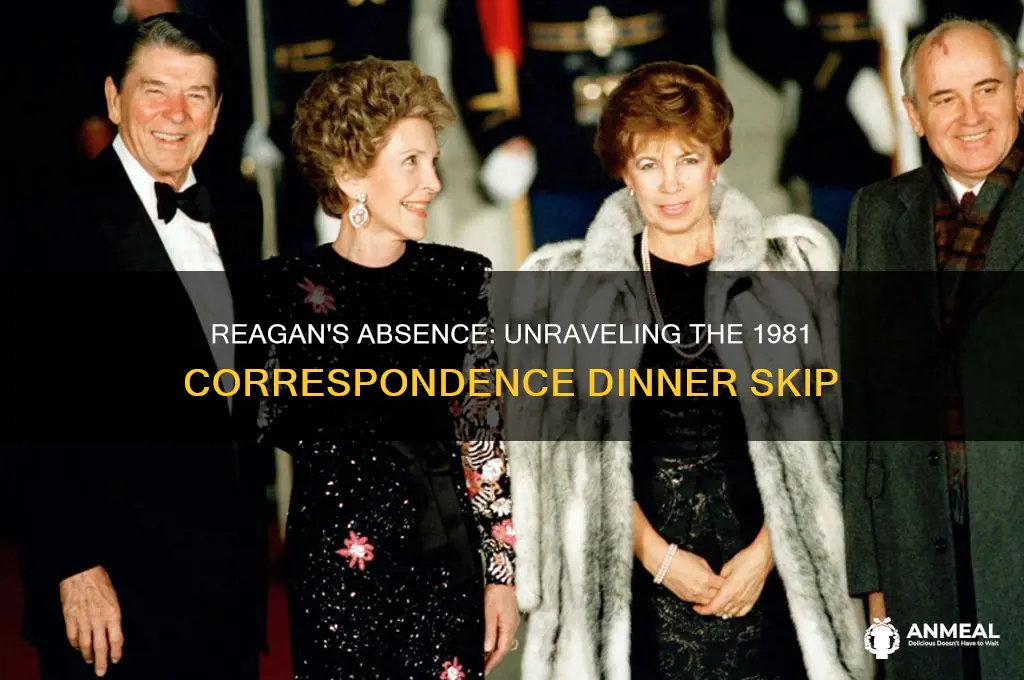 why did reagan skip the correspondence dinner