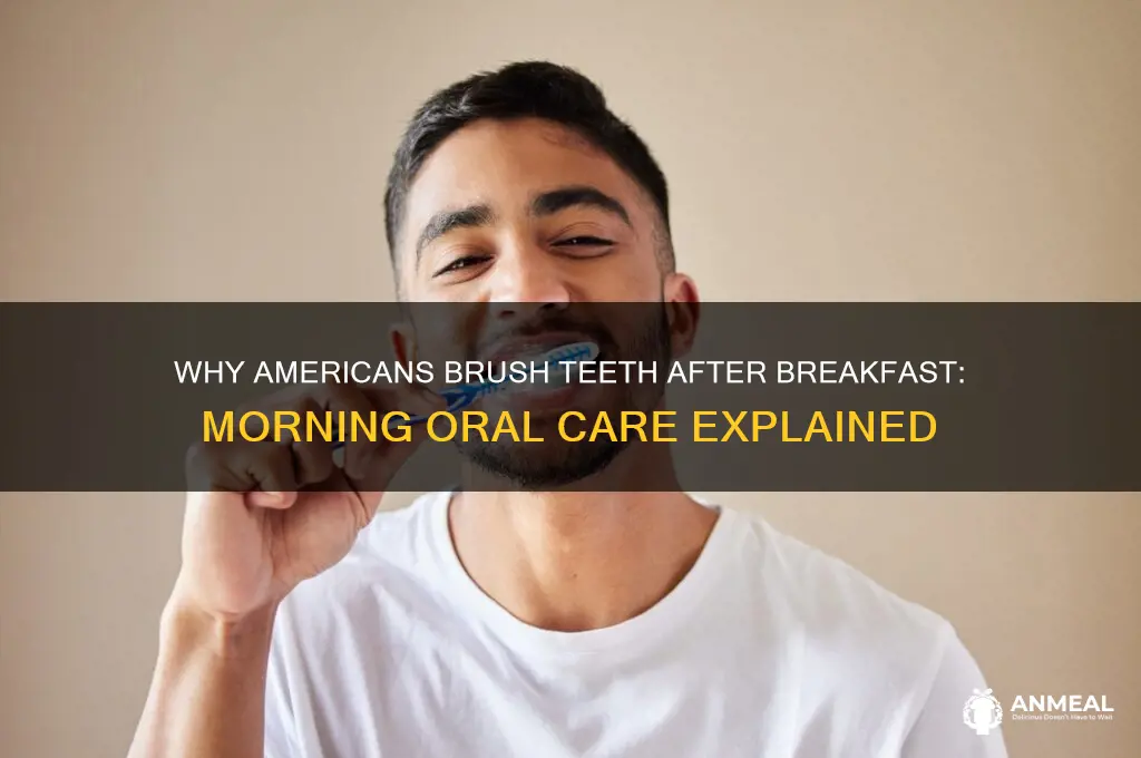 why do americans brush teeth after breakfast