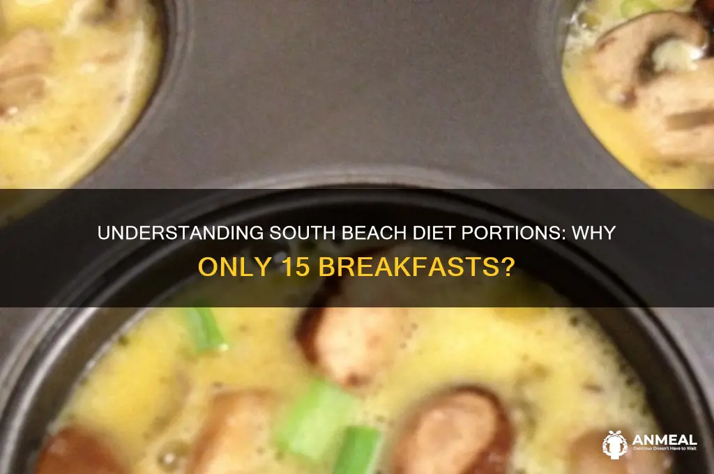 why do i only get 15 breakfasts on southbeach diet