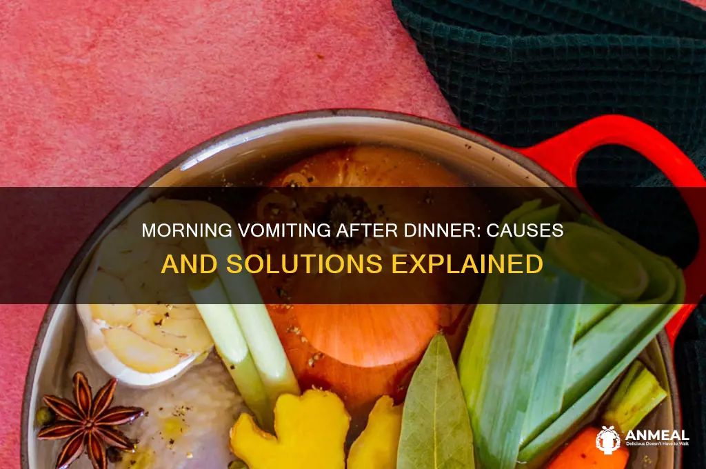 why do i throw up my dinner in the morning