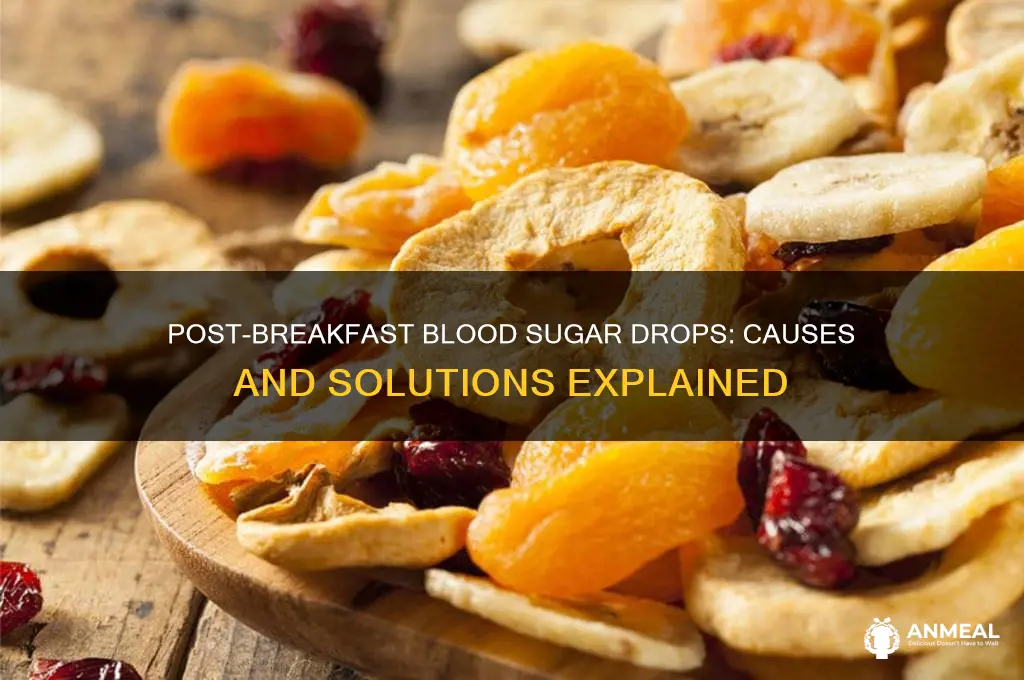 why does blood sugar drop after breakfast