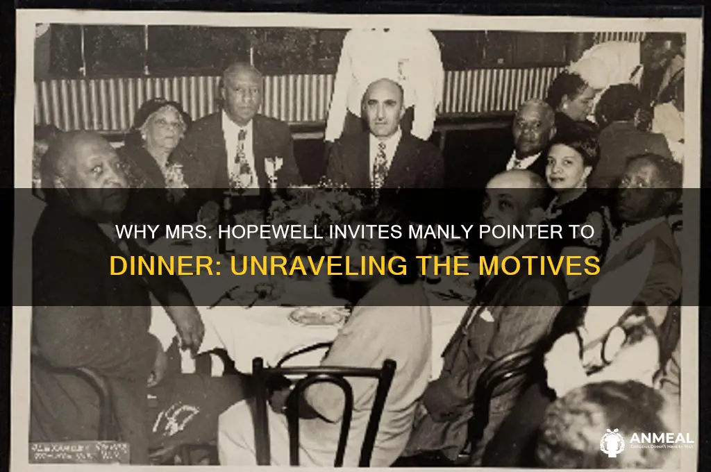why does mrs hopewell invite manly pointer to dinner
