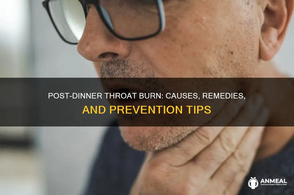why does my throat burn after dinner