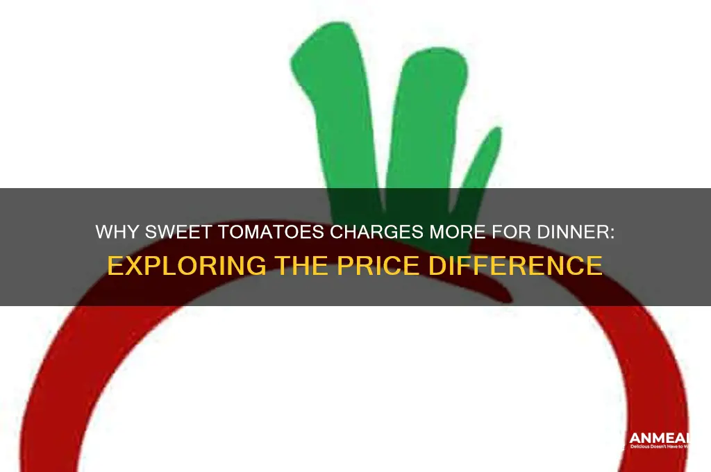 why does sweet tomatoes cost more for dinner