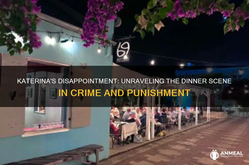 why is katerina dissapointed about the dinner crime and punishment