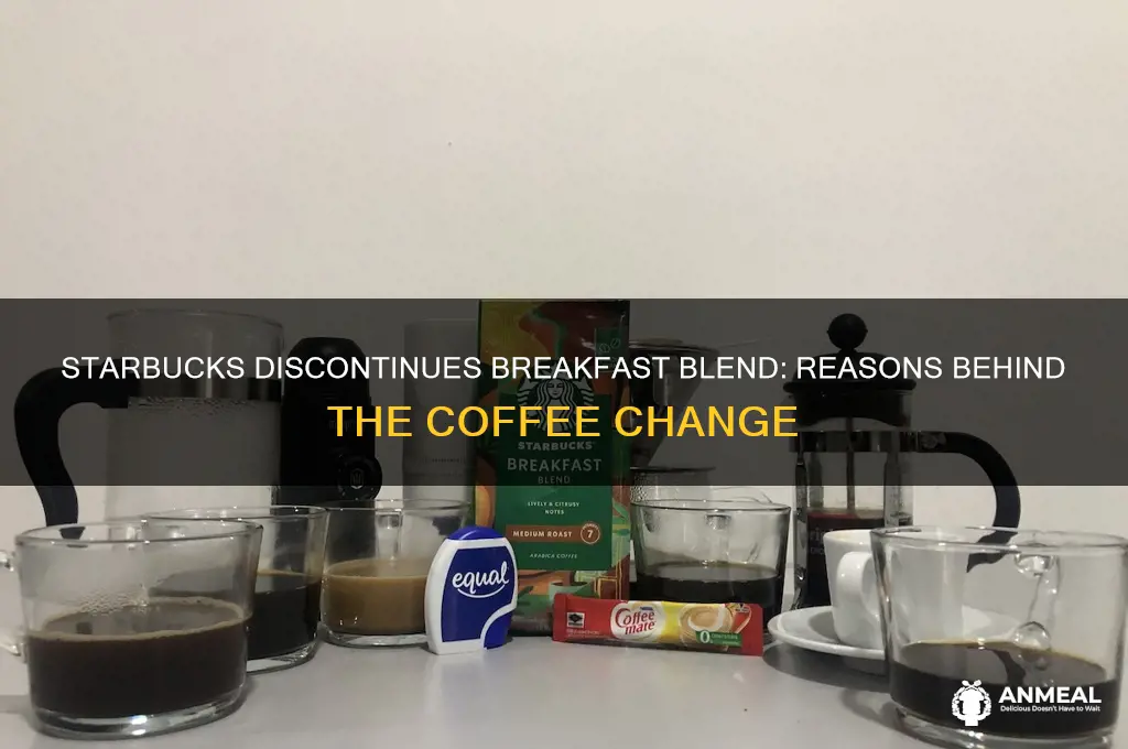 why is starbucks discontinuing breakfast blend