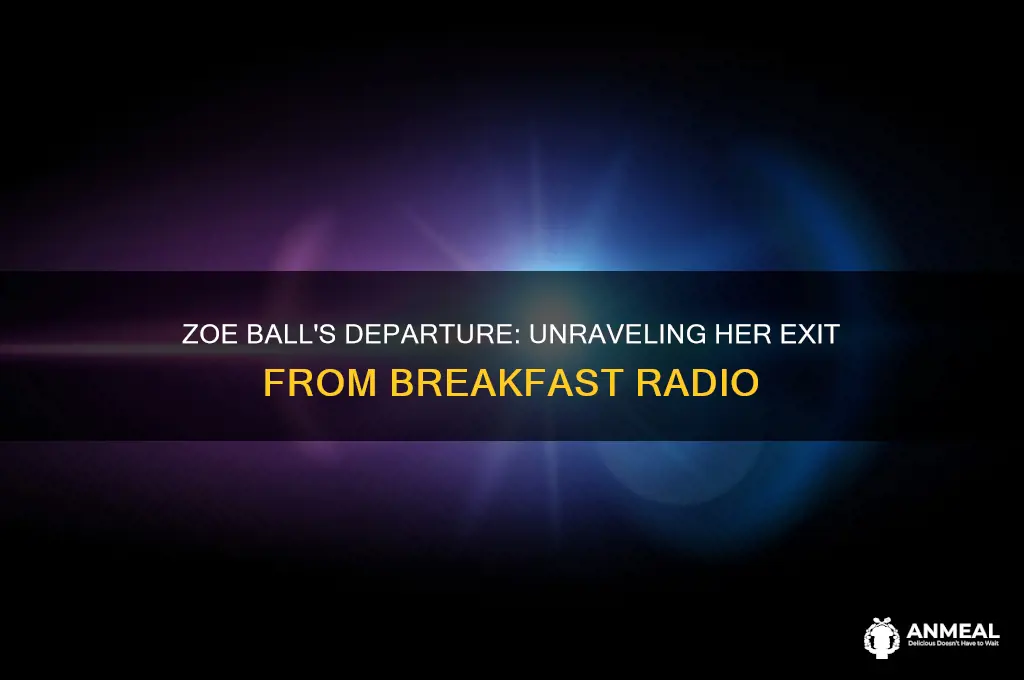 why is zoe ball leaving breakfast radio