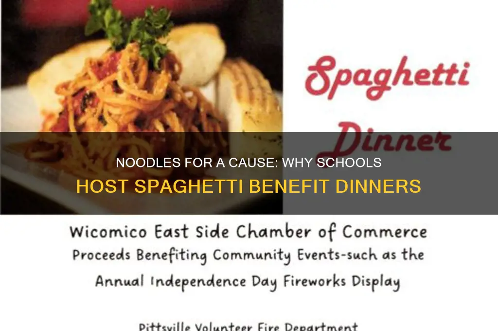 why might a school hold a benefit spaghetti dinner