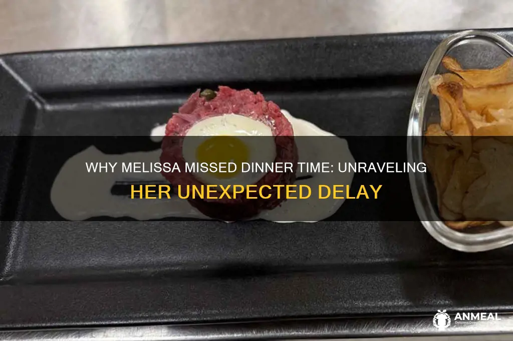 why was melissa running late to dinner