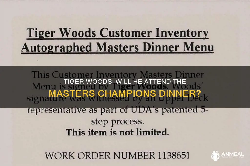 will tiger attend masters dinner